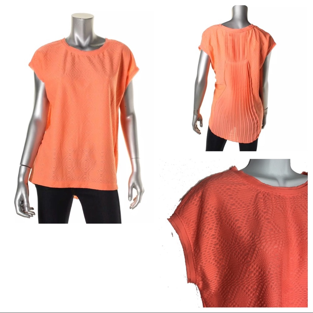 Two by Vince Camuto Orange Textured Top Sz. M